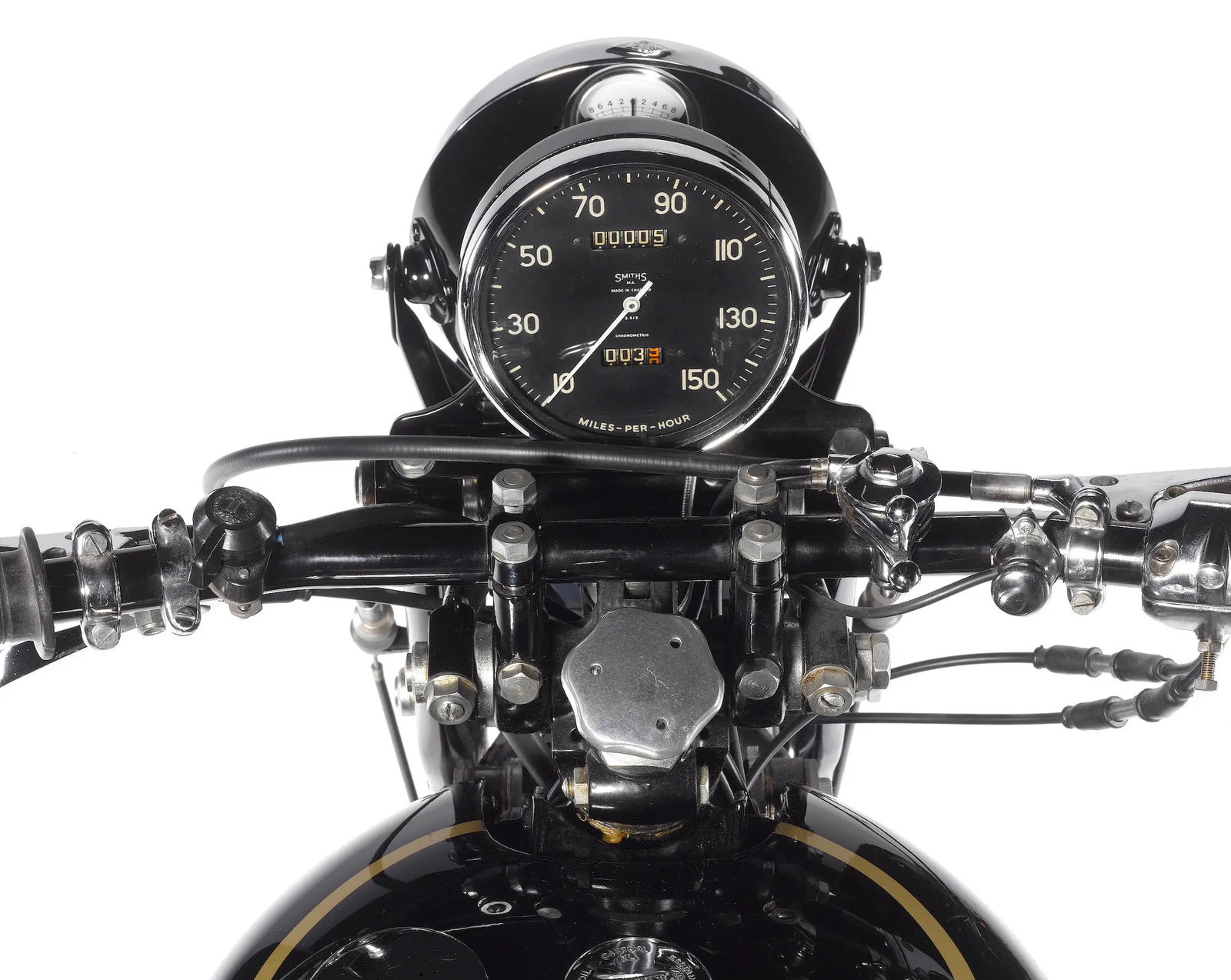 Vincent Black Shadow cockpit (Bonhams)